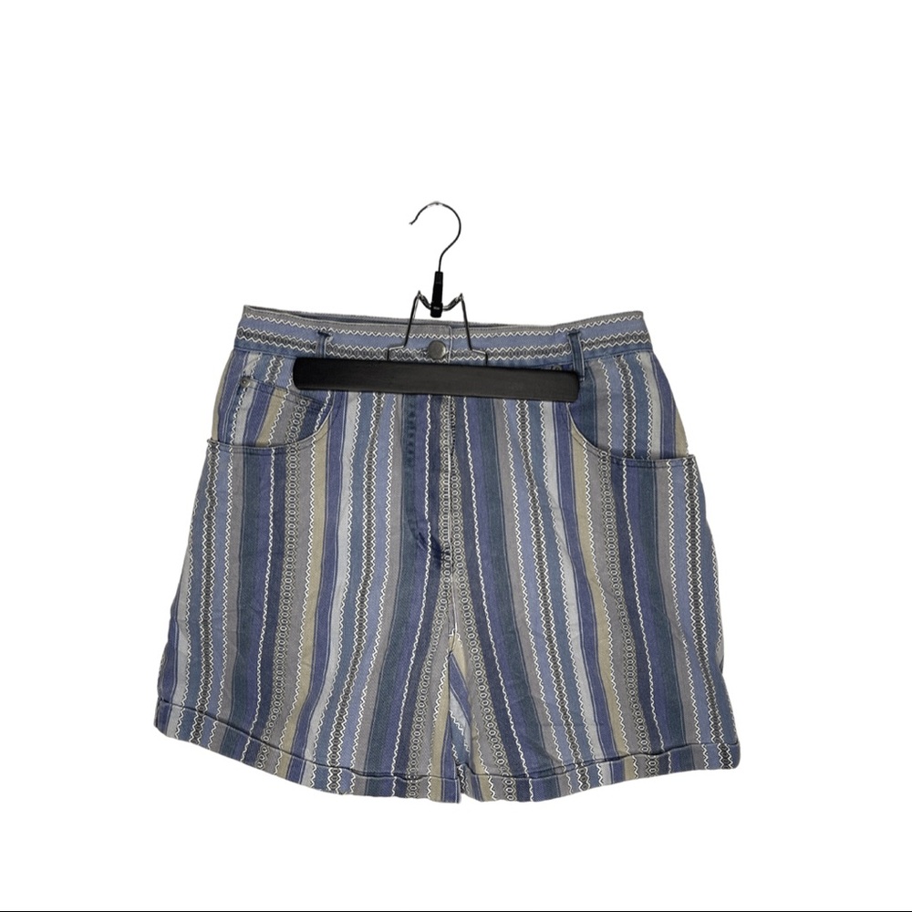 RAZZ Sport Women's Retro 90's Striped Denim Shorts Size 13
